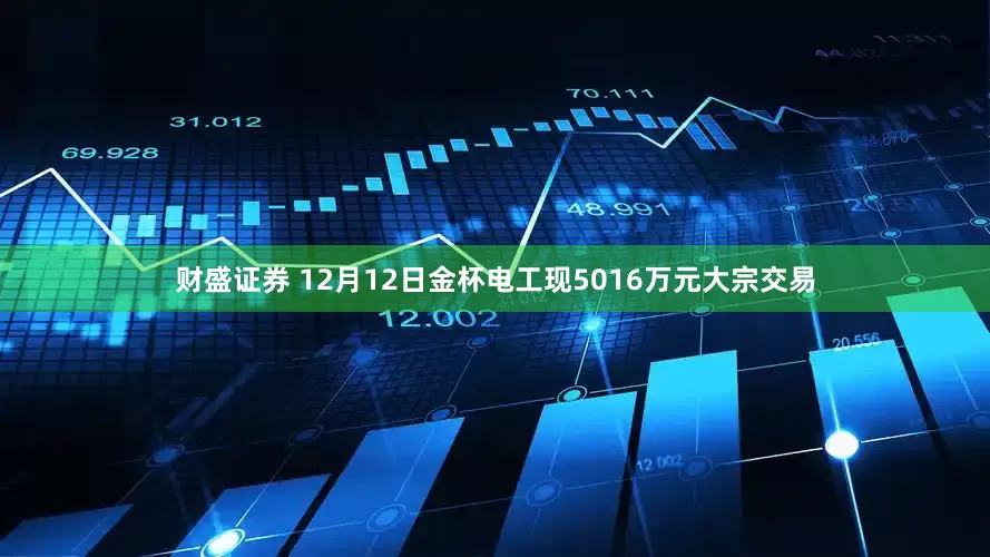 财盛证券 12月12日金杯电工现5016万元大宗交易